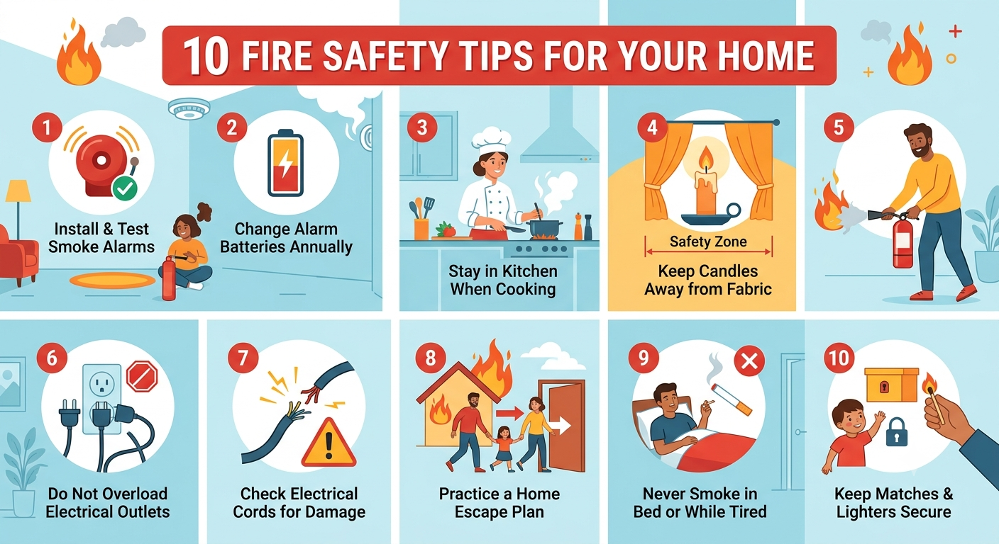10 Fire Safety Tips At Home