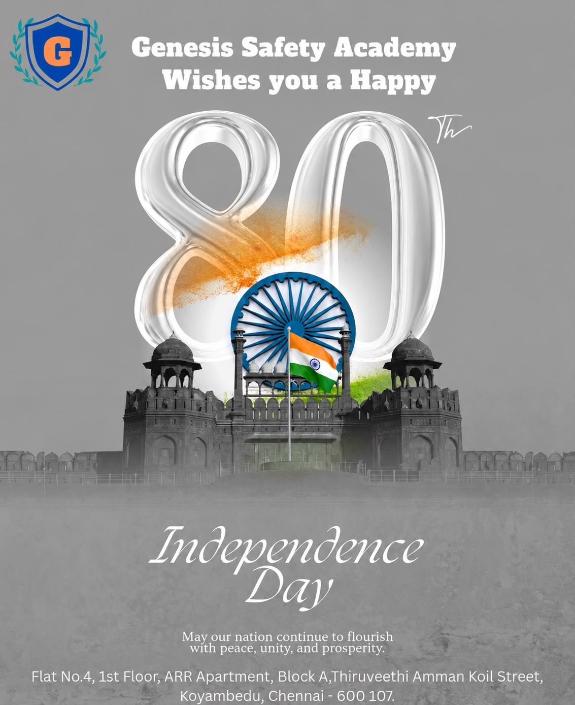 Genesis Safety Academy wishes you a Happy 80th Independence Day